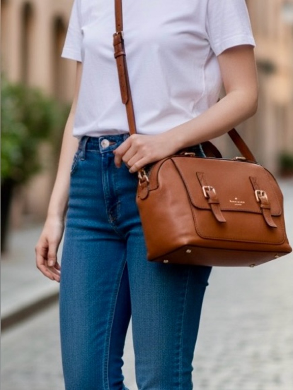 Kate Spade New York Cognac Leather Crossbody Satchel